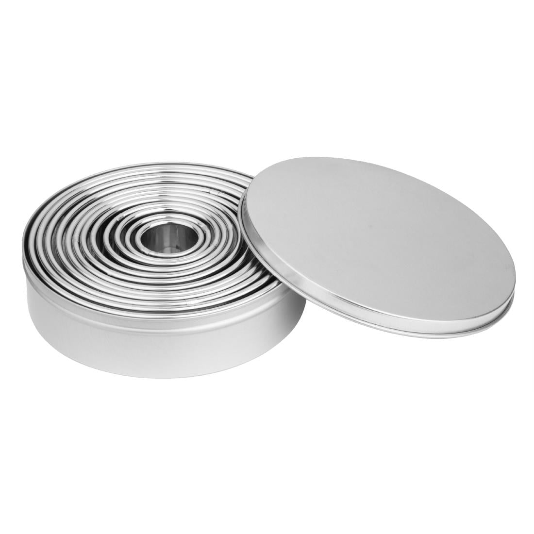 Lot de 12 emporte-pièces ronds lisses en inox Vogue - NISBETS