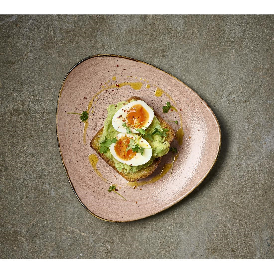 Bols triangulaires Churchill Stonecast Raw Terracotta Lotus 229mm (Lot de 12)