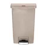 Poubelle à pédale frontale Rubbermaid Slim Jim beige 50L - NISBETS