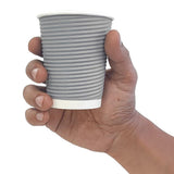 Gobelets paroi ondulée Fiesta Recyclable anthracite 225ml (lot de 25) - NISBETS