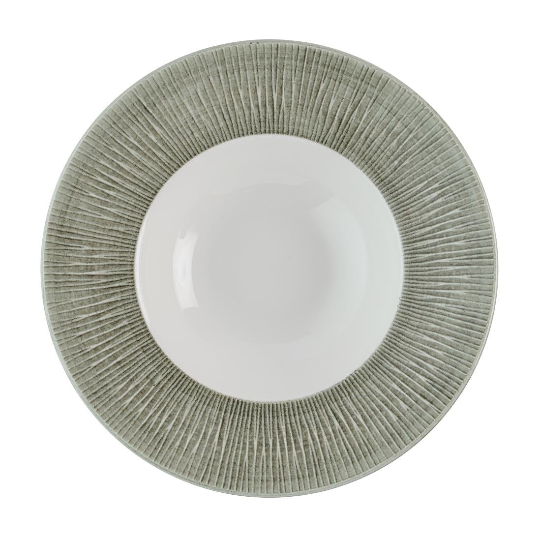 Assiettes à bord large Churchill Bamboo Ceramic Spinwash Alpine 231mm (Lot de 12)