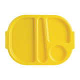 Petits plateaux repas à compartiments en polypropylène Olympia Kristallon jaunes 321mm (Box 10)