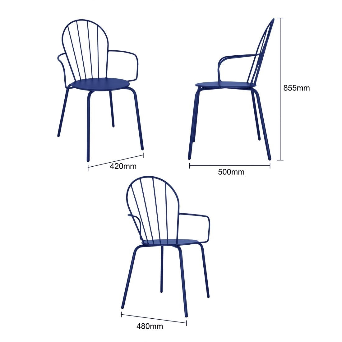 Fauteuils Bolero Adeline bleu - NISBETS
