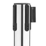 Barrière rétractable en inox poli Bolero sangle noire 3 m (lot de 2) - NISBETS