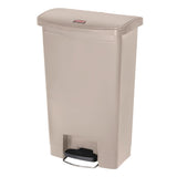 Poubelle à pédale frontale Rubbermaid Slim Jim beige 50L - NISBETS
