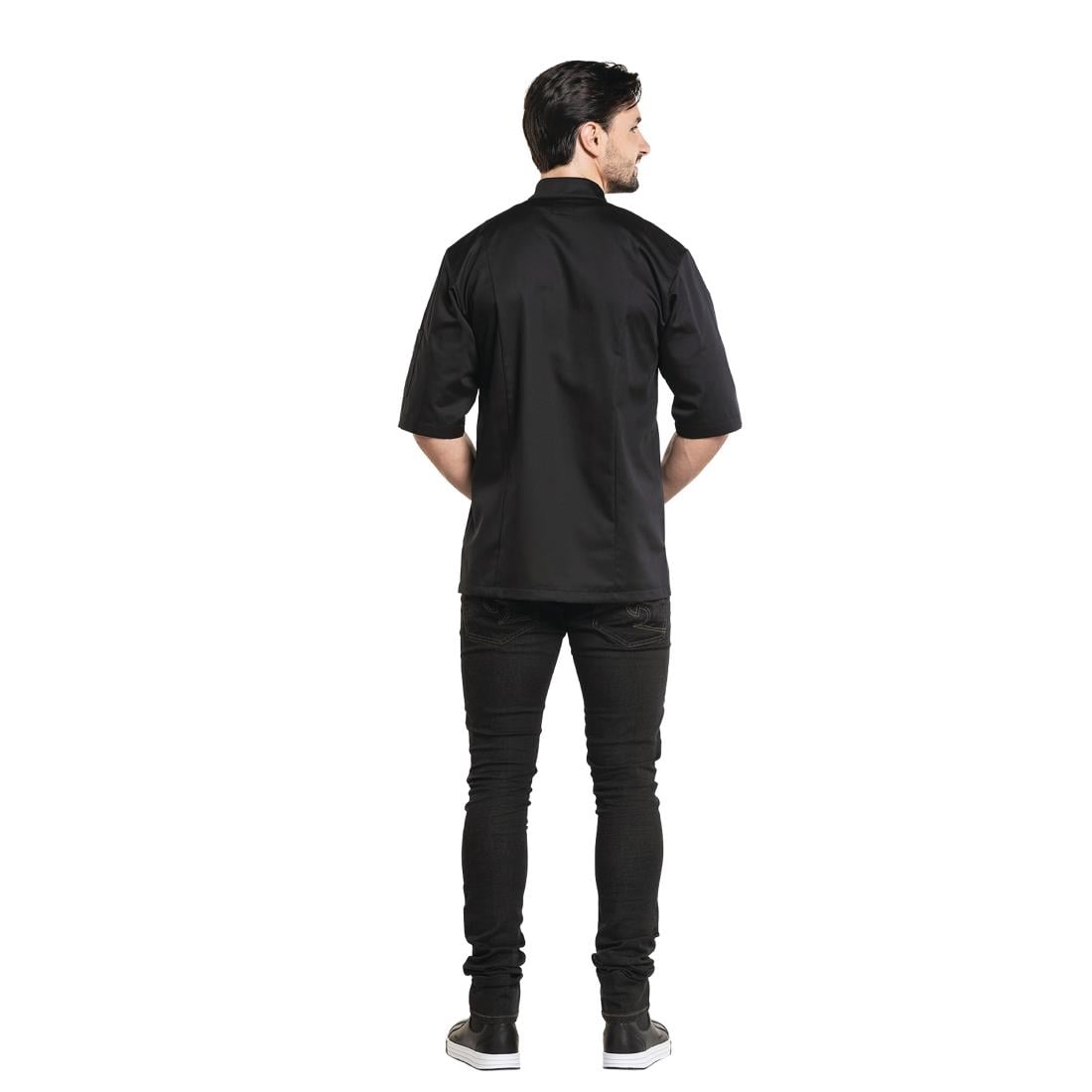 Veste de cuisine manches courtes Chaud Devant Bacio noire L - NISBETS