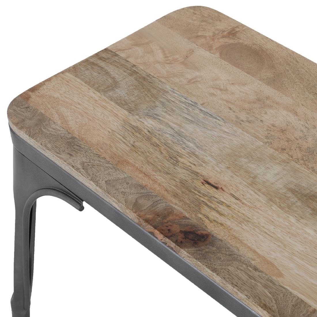 Banc d'intérieur avec assise en bois de manguier et cadre - NISBETS