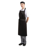 Tabliers bavette en polycoton Whites noirs (lot de 5)