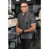 Veste mixte à boutons pression manches courtes Chef Works Tribeca denim noir S - NISBETS