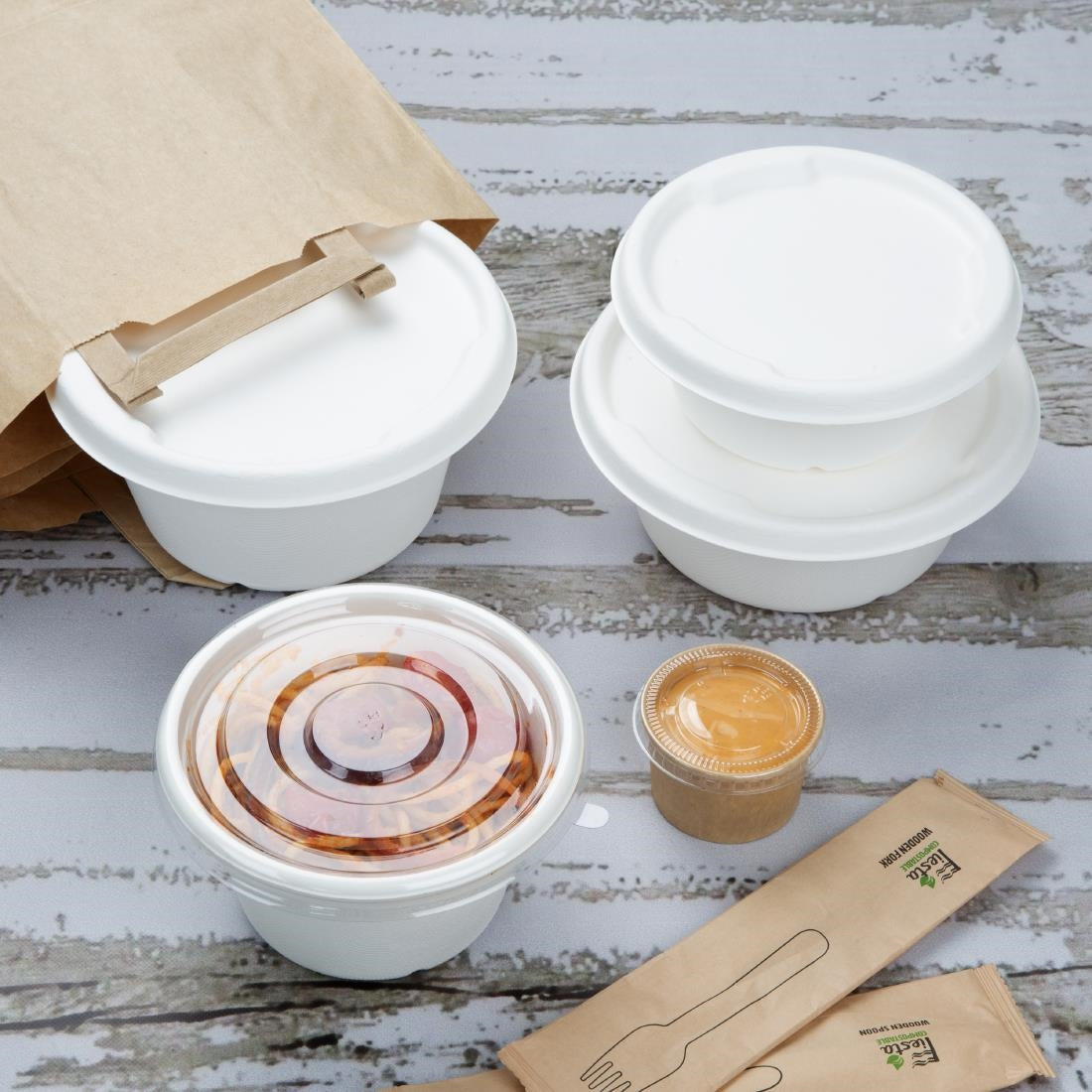 Bols en bagasse Fiesta Compostable 750 ml (lot de 50)