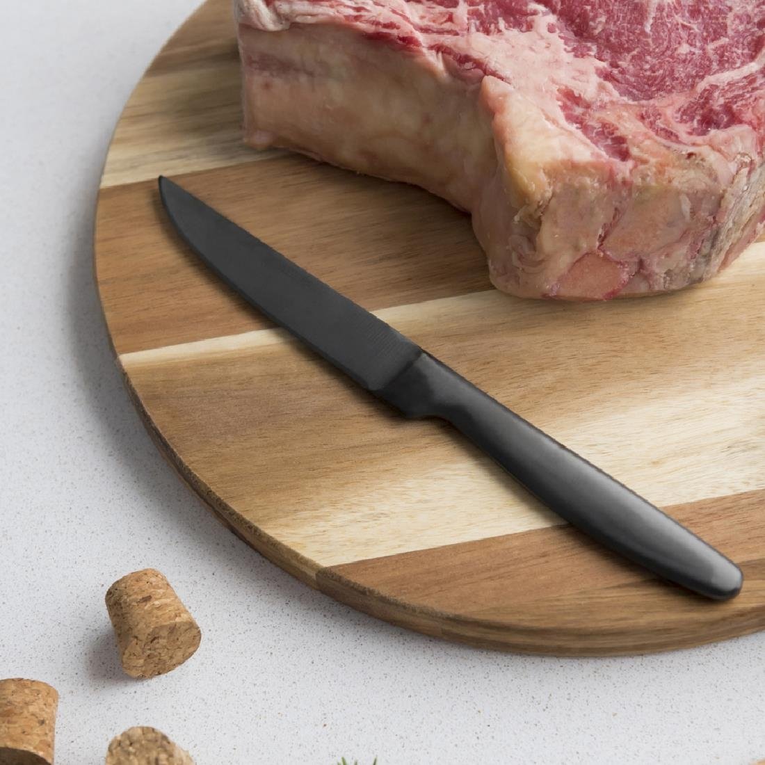 Couteaux à steak Comas Boj gris acier satiné (Boîte de 6) - NISBETS