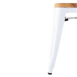 Tabourets bas Bolero Bistro avec coussin d'assise en bois blanc (paquet de 4)