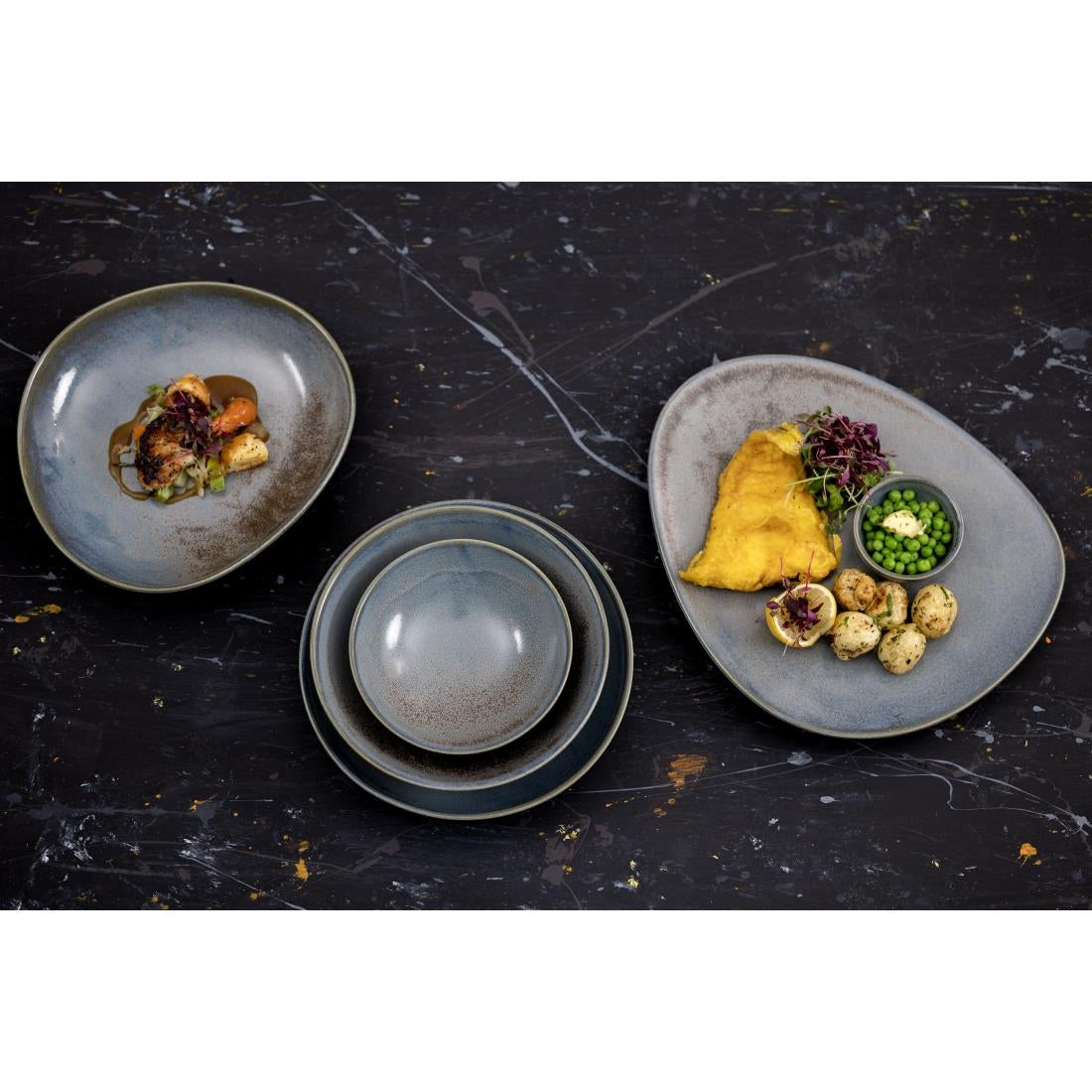 Pots à sauce Olympia Ember Blue 78 mm (lot de 8)