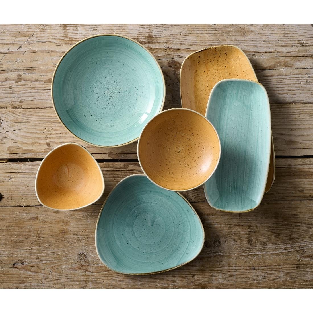 Assiettes oblongues Churchill Stonecast Tangerine Chefs' No. 3 (298 x 153mm) (Lot de 12)