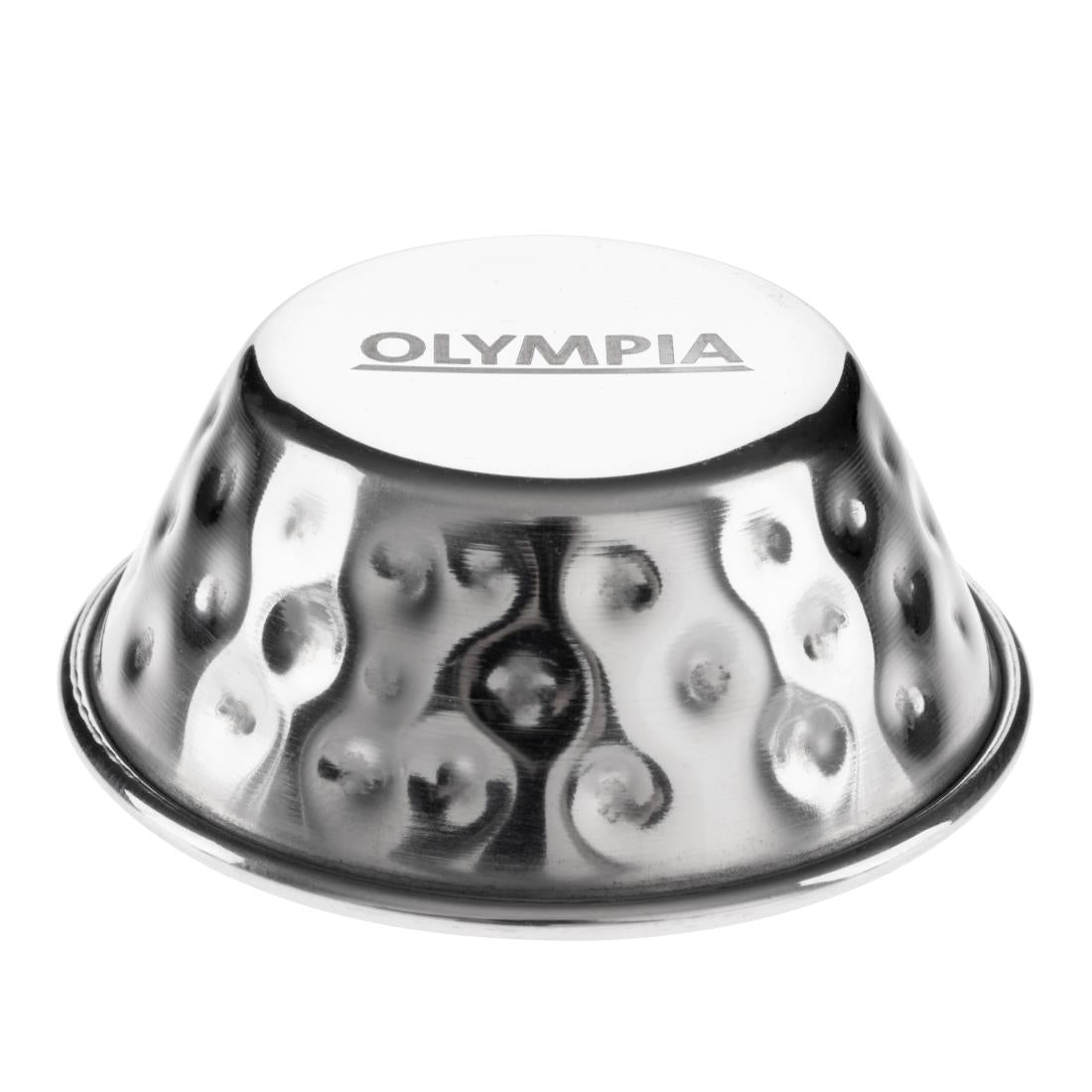 Pots à sauce en acier inoxydable martelé Olympia 45ml (lot de 12)