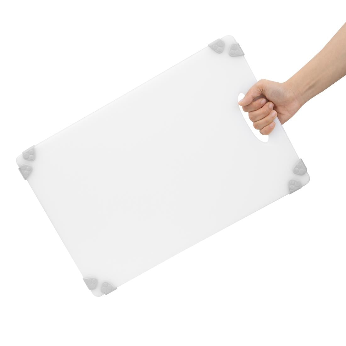 Planche à découper antidérapante professionnelle Hygiplas blanche 458x306mm