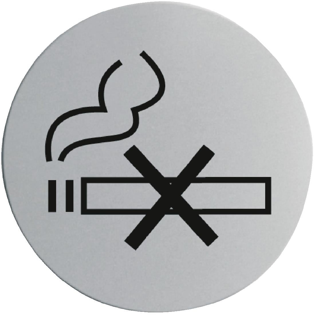 Plaque de porte en acier inoxydable non fumeur - NISBETS