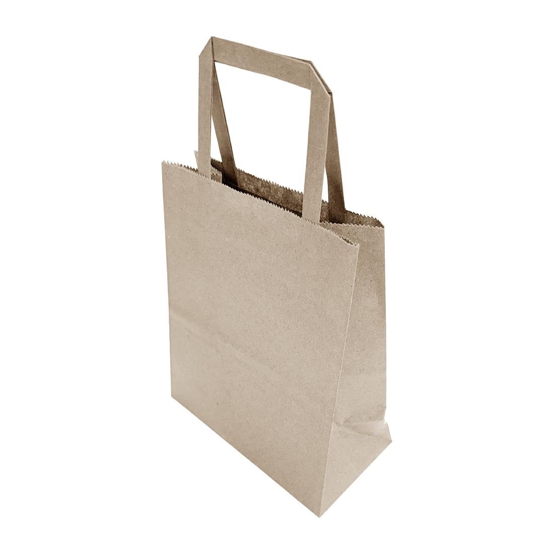 Petits sacs en papier marron à poignées plates Fiesta Recyclables (lot de 250)