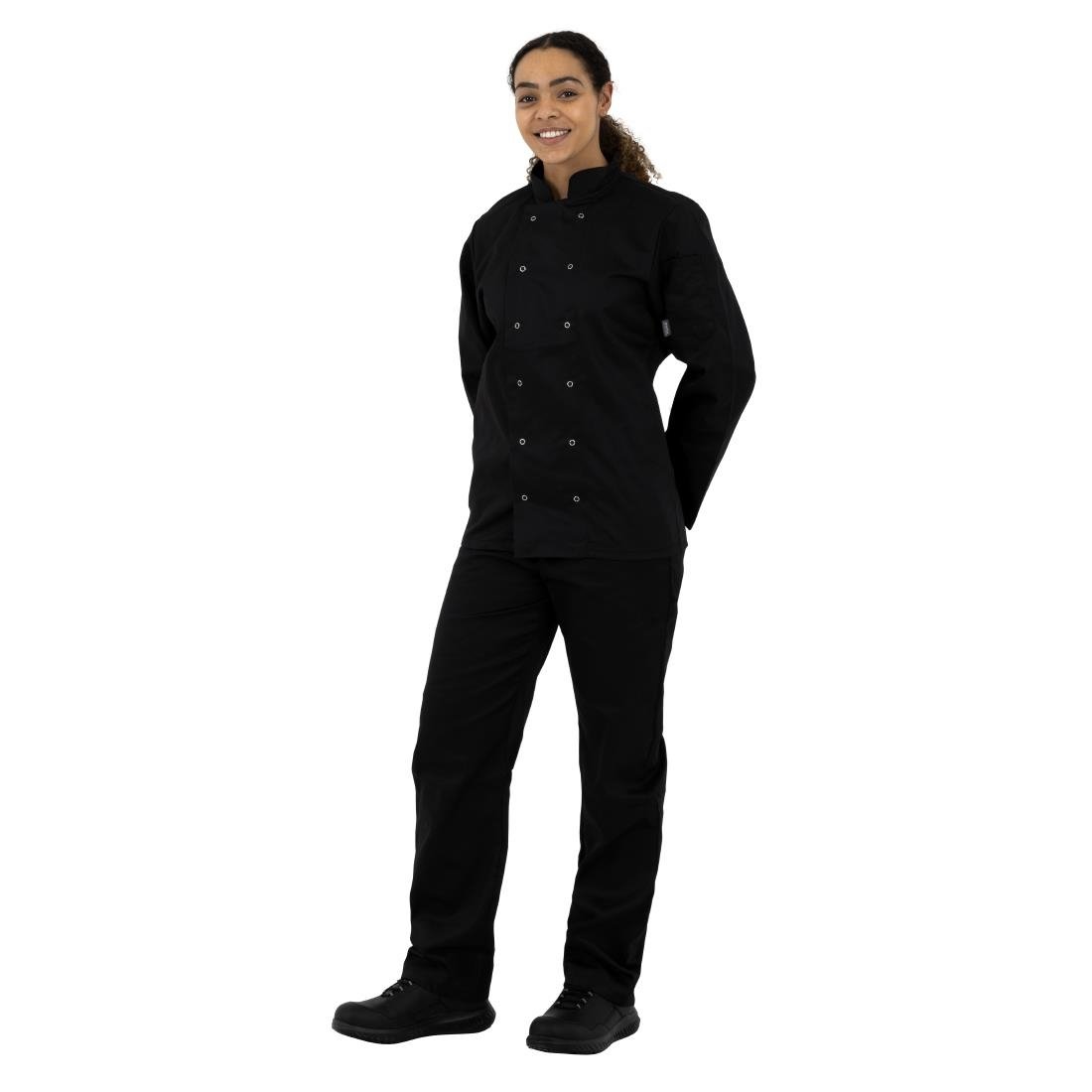 Veste de cuisine mixte Whites Vegas manches longues noire - NISBETS
