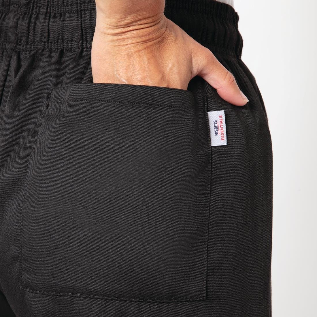 Pantalon de cuisine noir Nisbets Essentials - Taille XL