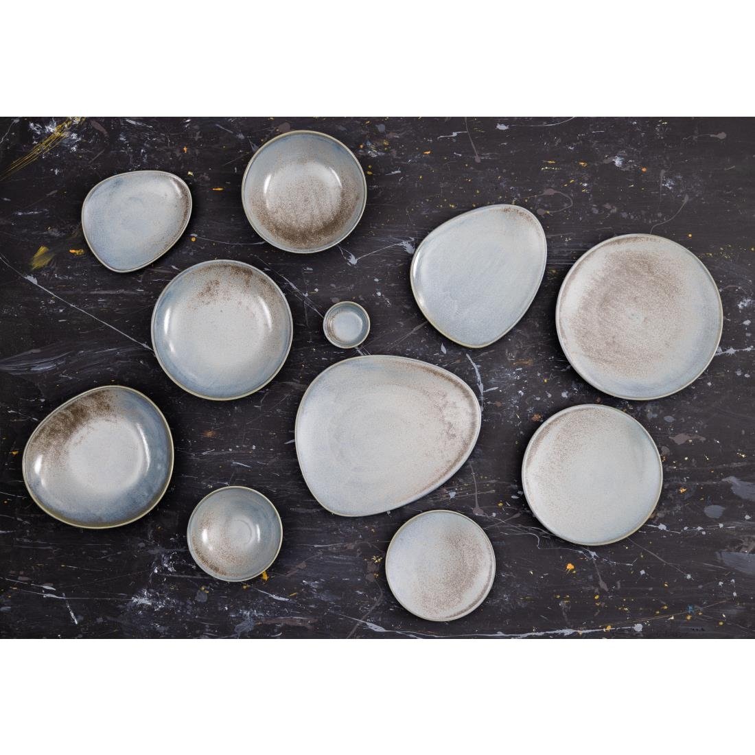 Assiettes plates Olympia Ember Blue 180mm (lot de 6)