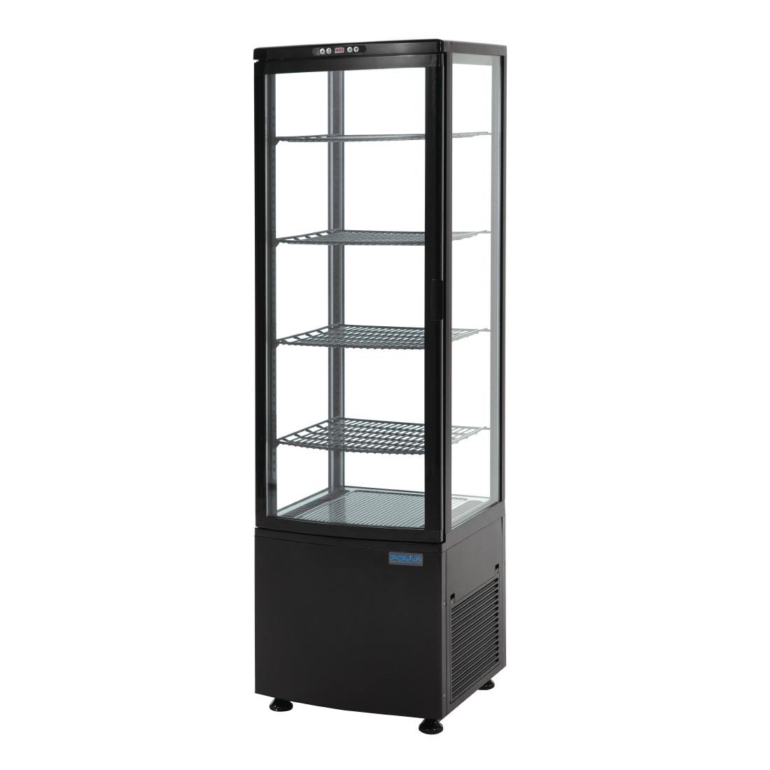 Vitrine réfrigérée porte incurvée économe en énergie Polar série C noire 235L - FRANCE CHR