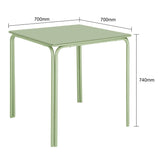 Table carrée en acier Bolero Adeline 700mm vert clair