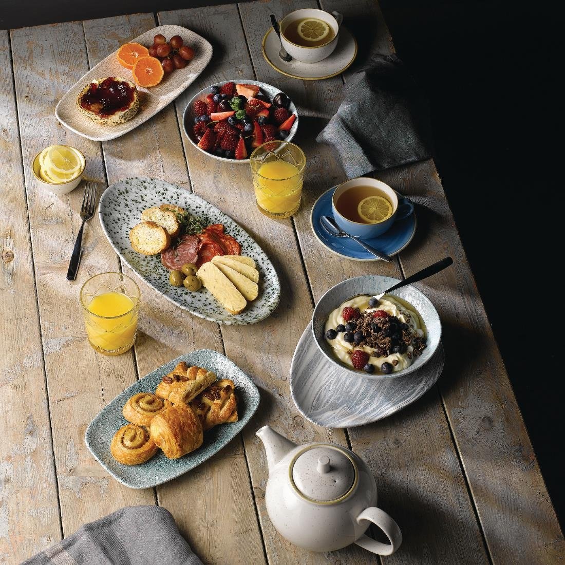 Tasses à cappuccino Churchill Stonecast Barley White 236ml (Lot de 12)