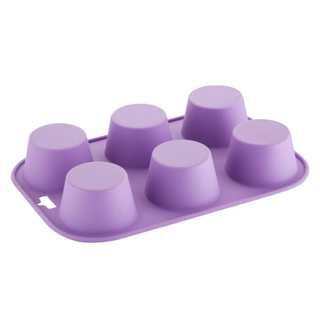 Moule 6 muffins flexible en silicone Hygiplas violet