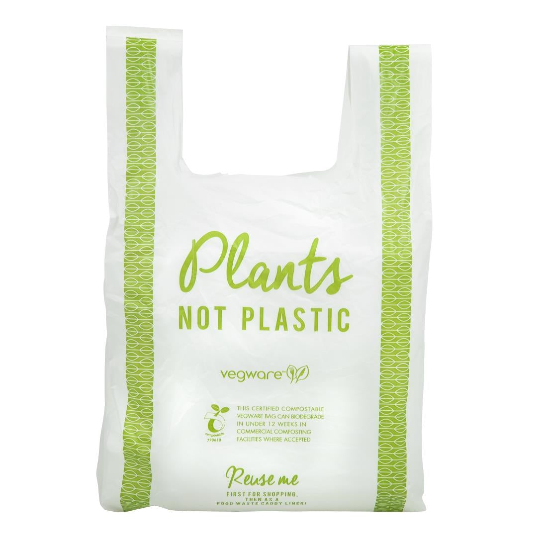 Sacs bretelles compostables en PLA Vegware taille moyenne (lot de 500) - NISBETS