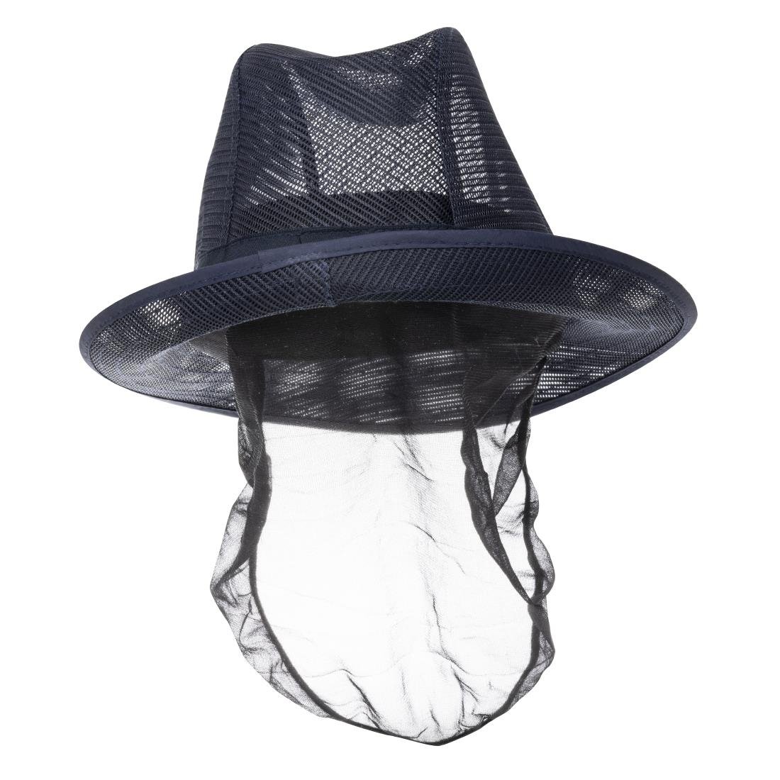 Chapeau Trilby bleu marine avec résille - NISBETS