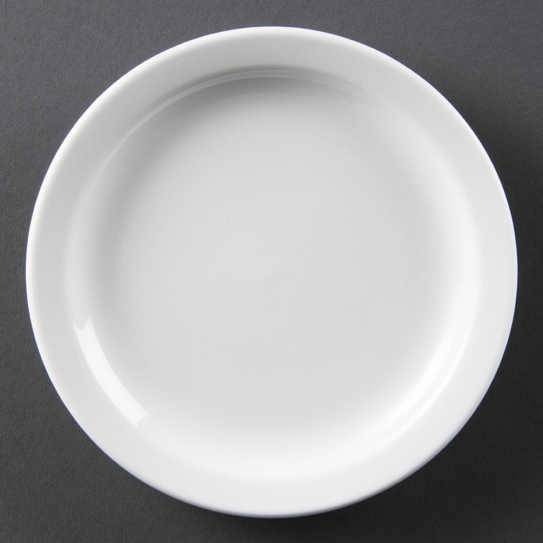 Assiettes à bord étroit blanches Olympia 230mm (Lot de 12)