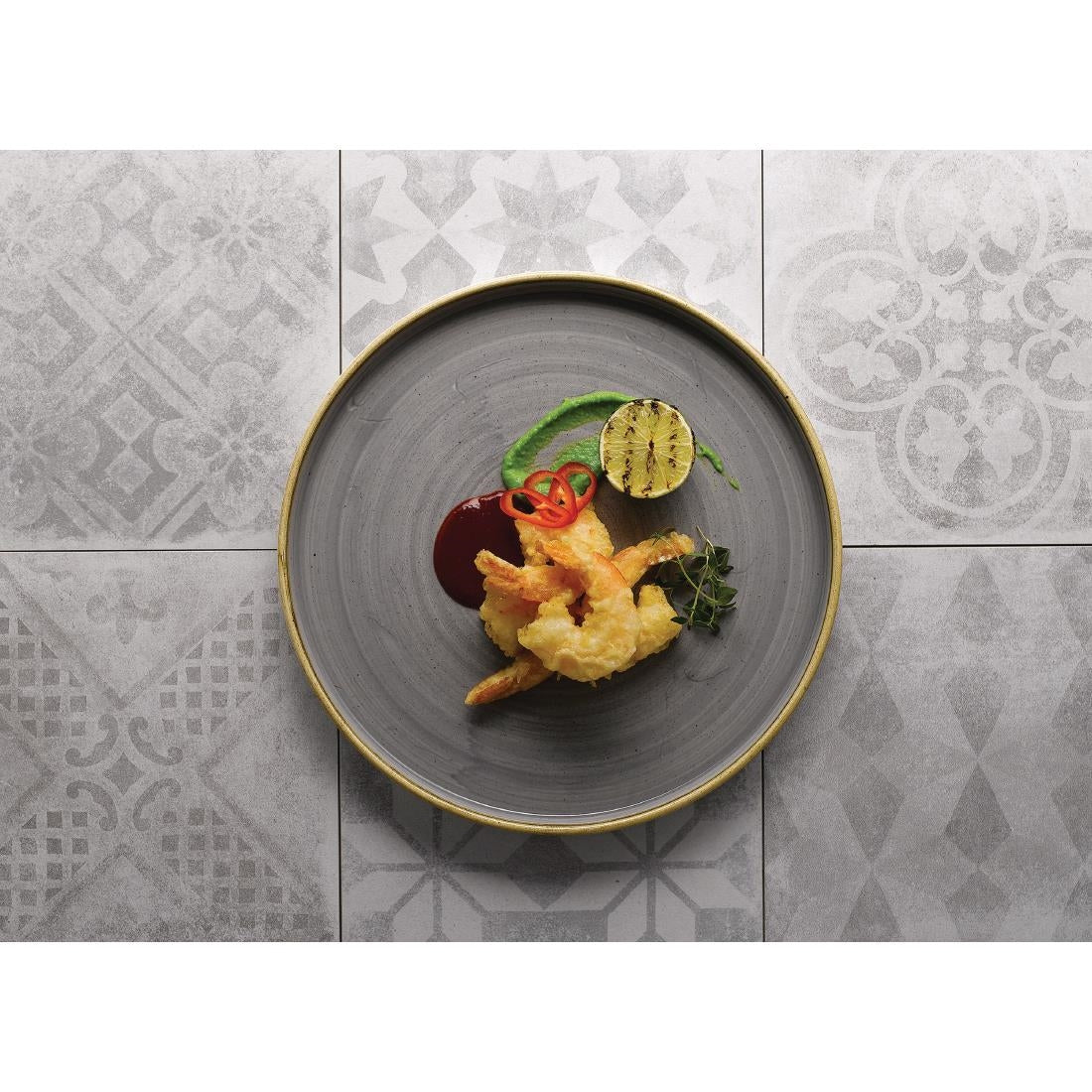 Assiettes avec rebord Churchill Stonecast Peppercorn Grey 210mm (Lot de 6)