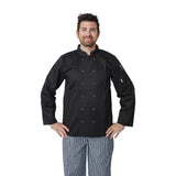 Veste de cuisine mixte Whites Vegas manches longues noire - NISBETS