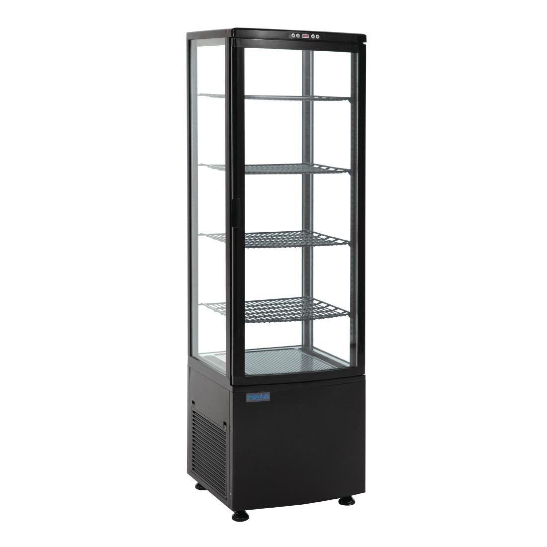 Vitrine réfrigérée porte incurvée économe en énergie Polar série C noire 235L - FRANCE CHR