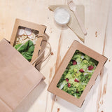 Boîtes salade compostables avec fenêtre en PLA Fiesta Compostable 1 - NISBETS