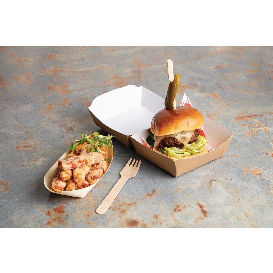 Petites boîtes burger kraft compostables Colpac 108mm (lot de 250) - NISBETS