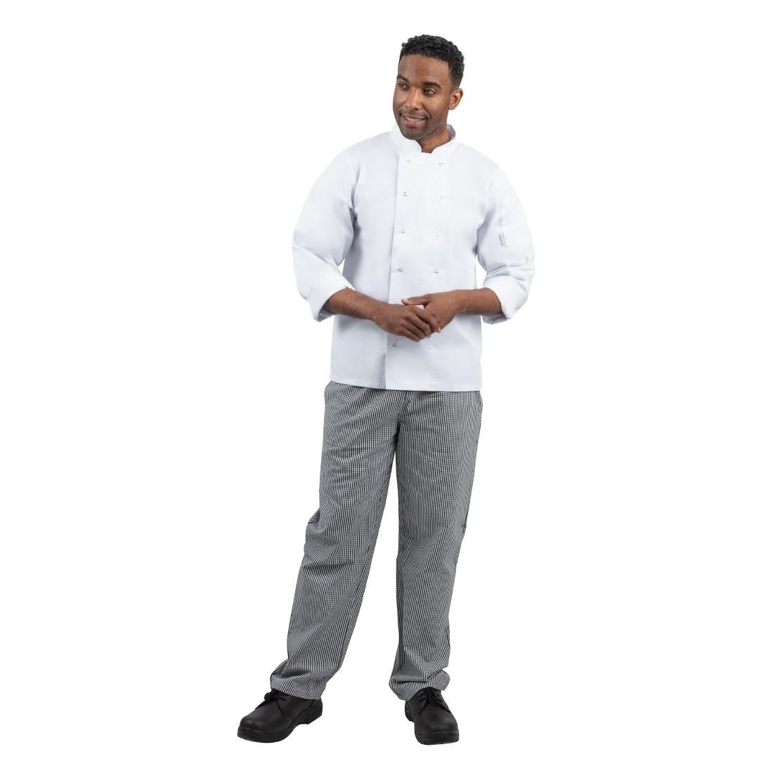 Pantalon de cuisinier mixte Whites Vegas petits carreaux noir et blanc - NISBETS