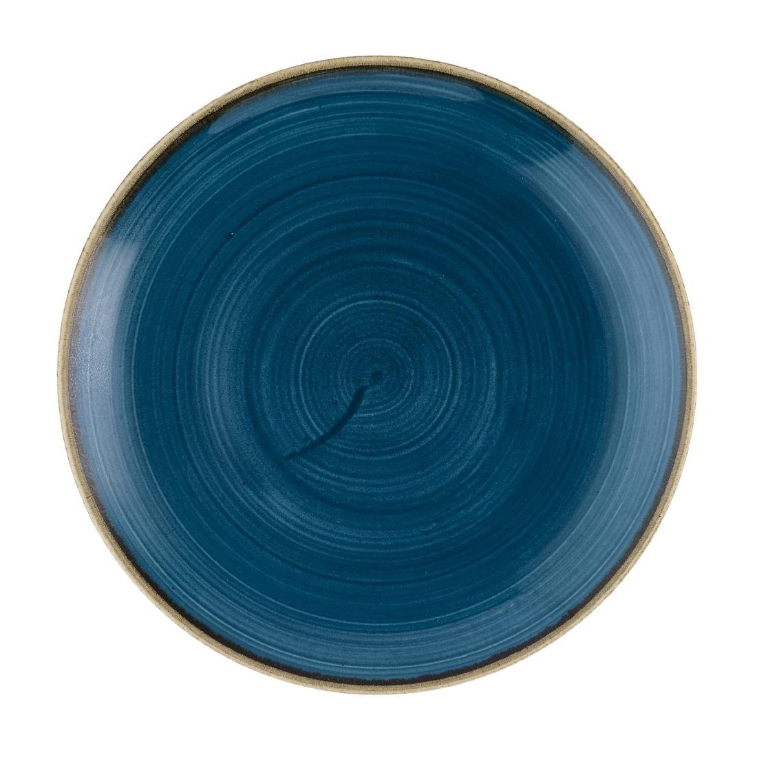 Assiettes rondes Churchill Stonecast Java Blue Evolve 220mm (Lot de 12)