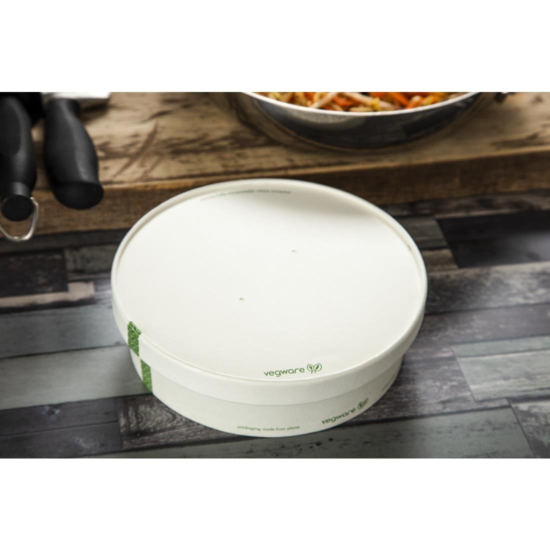 Couvercles à trous en carton doublé PLA série 185 Vegware (lot de 300) - NISBETS