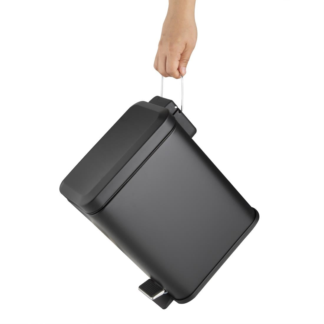 Poubelle de salle de bain slim Jantex noire 5L