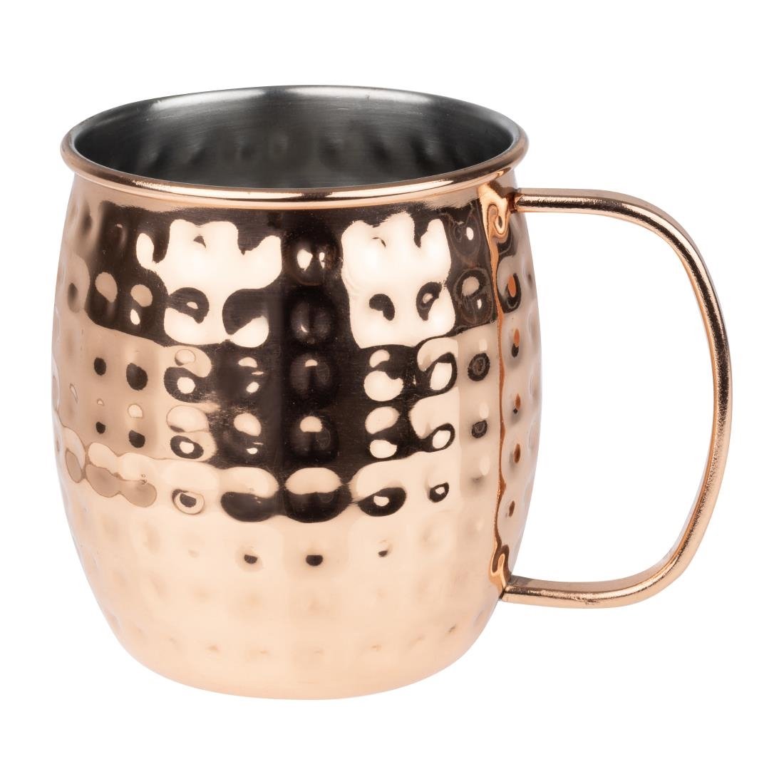 Mugs en acier inoxydable martelé Olympia Barware 440ml cuivre