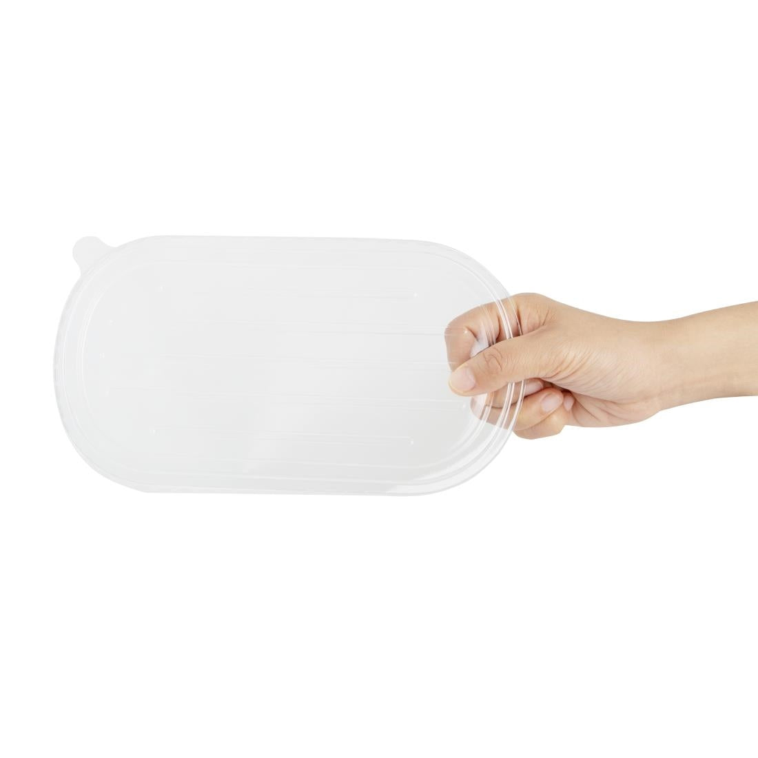 Couvercles PET pour barquettes ovales en bagasse Fiesta Recyclable