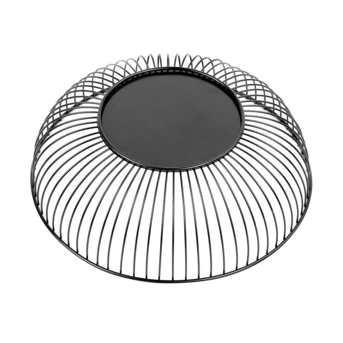 Panier de présentation rond métallique Olympia noir 285x85mm