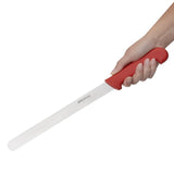 Couteau à trancher denté Hygiplas rouge 248mm - NISBETS