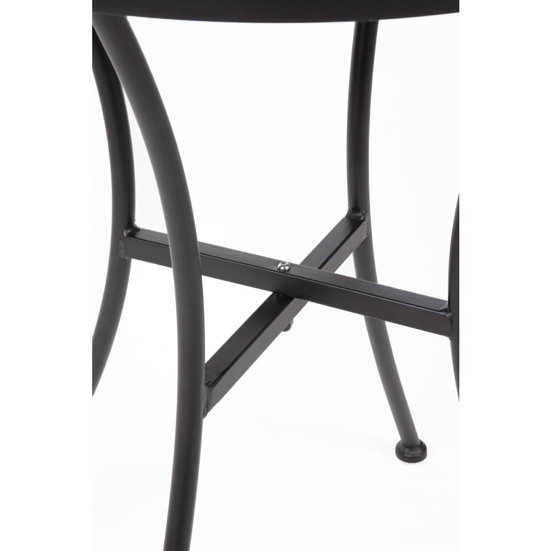 Table bistro ronde en acier ajouré Bolero noire 600mm (lot de 15)