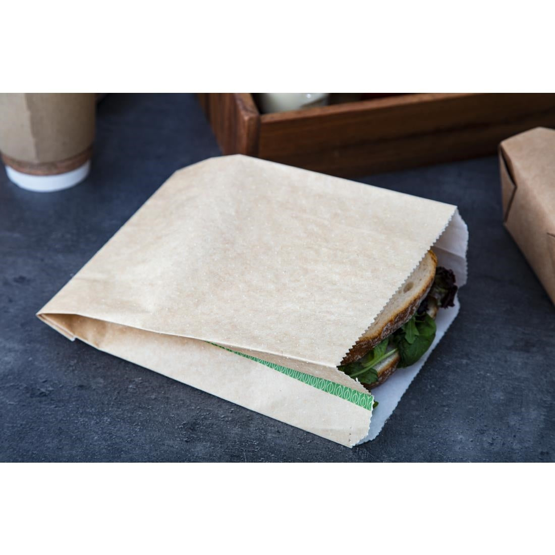 Sacs snack chaud compostables Vegware 229 x 165mm (Lot de 500) - NISBETS