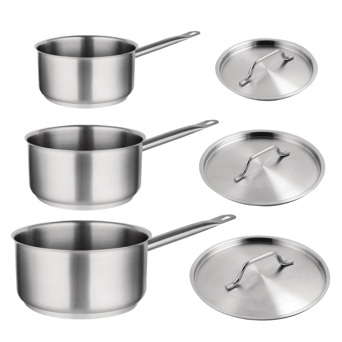 Offre spéciale - Set de 3 casseroles et couvercles inox Vogue