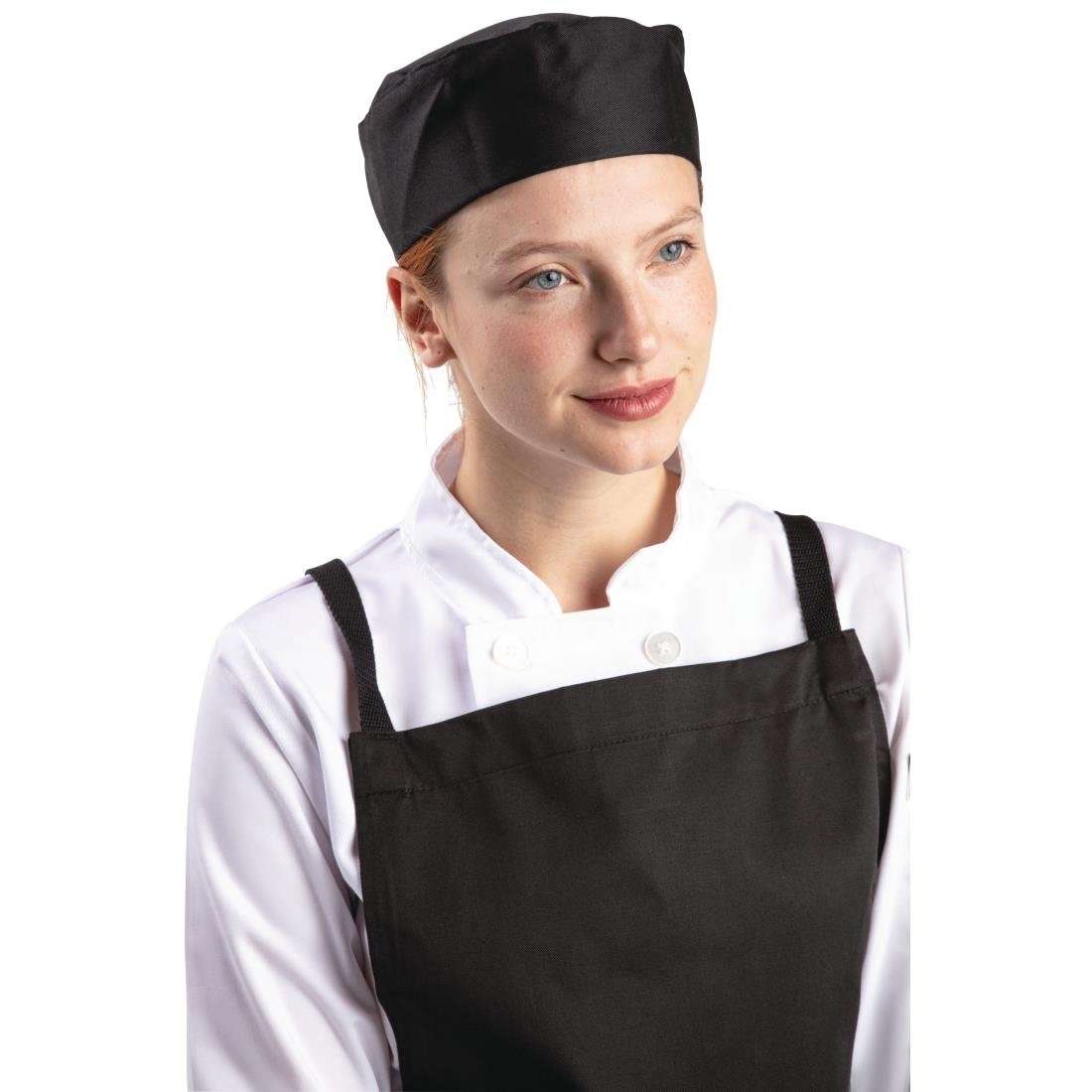 Calot de cuisine en polycoton Whites noir L - NISBETS