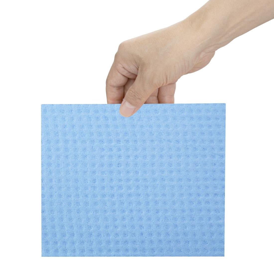 Chiffons de nettoyage en éponge Jantex bleus (lot de 10)